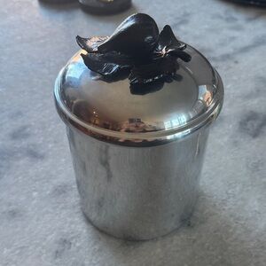 Michael Aram Ice Cream Server Lidded Fig Canister Container Fig Leaf